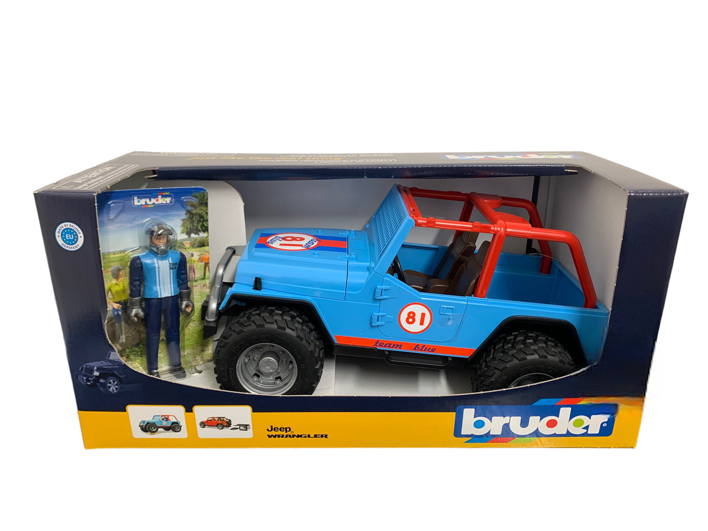 Bruder Jeep Cross Country Racer Blue w'Driver