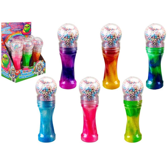 Slime Microphone 2 Tone Colours W’ Beads & Surprise Figure