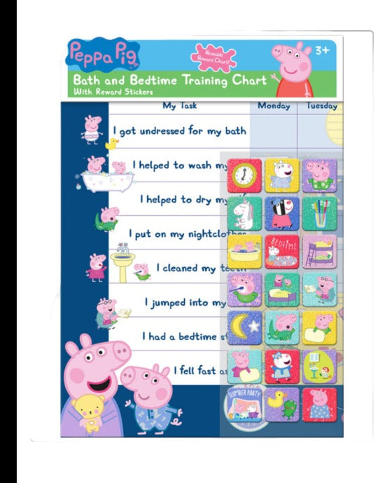 PEPPA PIG BATH AND BEDTIME REWARD CHART AND STICKERS