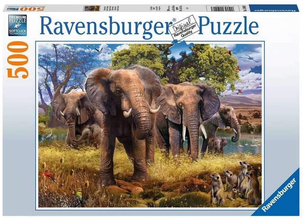 Ravensburger 500 Piece Puzzle - Family of Elephants