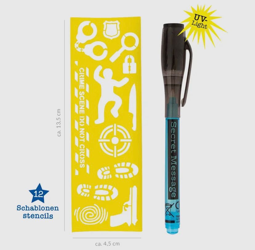 Secret Message Pen Including Stencils